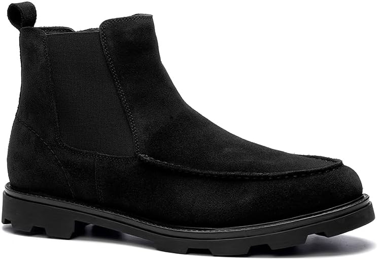 

Мужские замшевые челси A. Veer Dwayne, Премиальные ботинки-слипон на щиколотку, Стелька с ортопедической поддержкой и прочная резиновая подошва, Стильные и удобные ботинки для работы и повседневной носки, черный