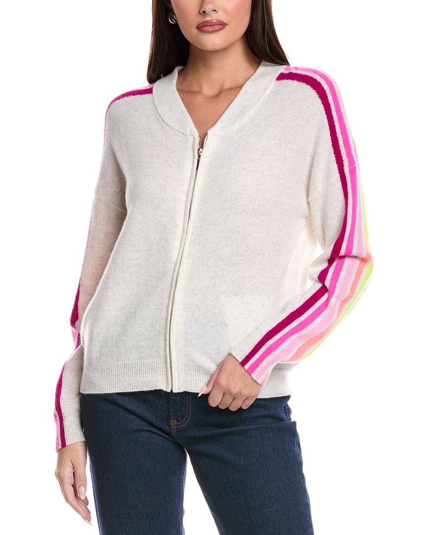 

Бродди Кашемир Рамона Радужная кашемировая куртка-бомбер Brodie Cashmere, белый