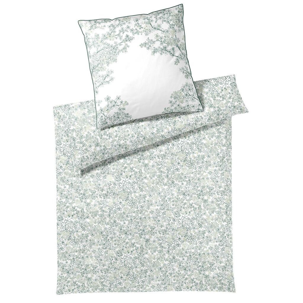 

Элегантное сатиновое постельное белье Mako Belle Leaf зеленый 135х200 см + 40х80 см Elegante