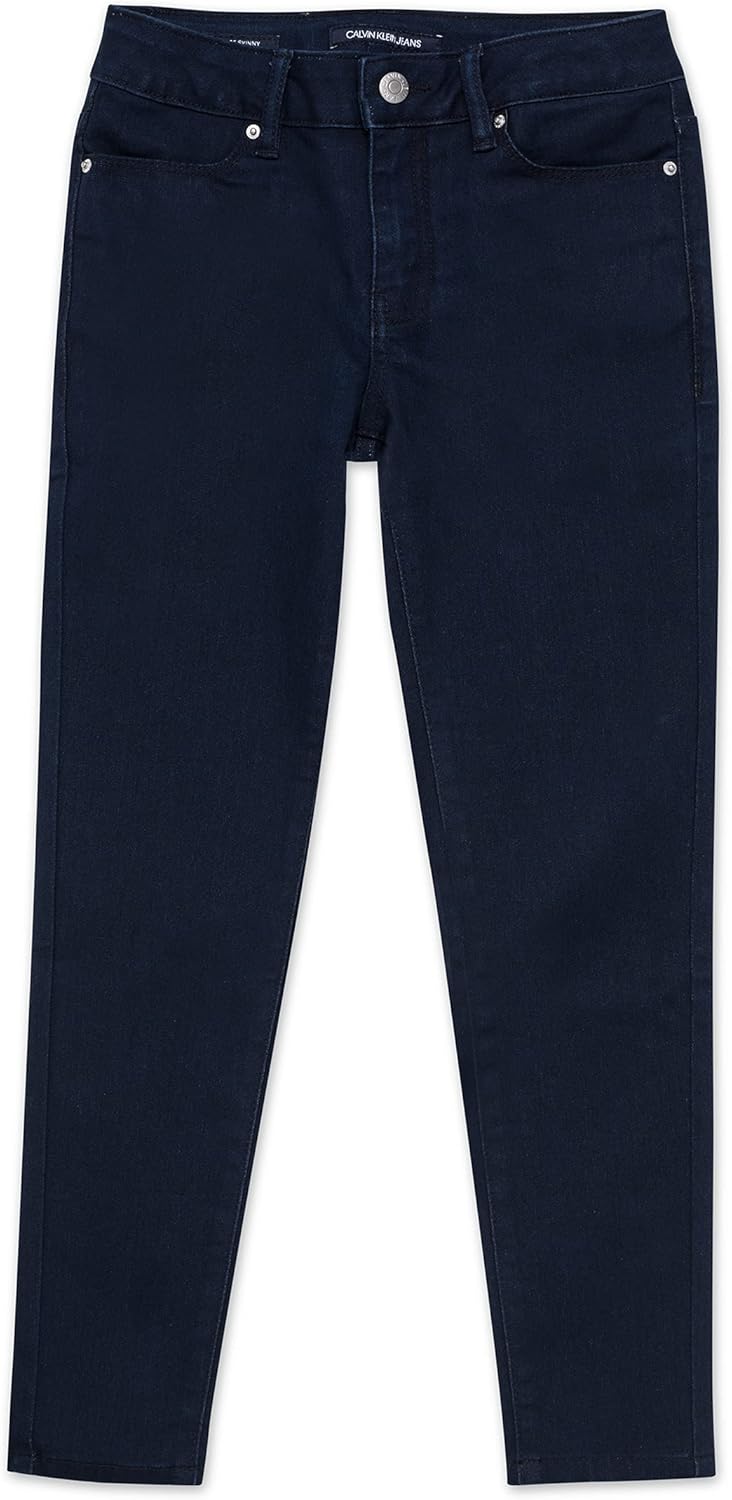 

Джинсы Calvin Klein Girls Skinny Fit из эластичного денима с пятью карманами, Aged Indigo
