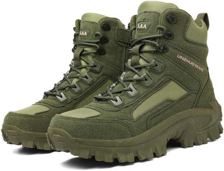 

Мужские тактические ботинки Qacksv легкие, прочные, для работы и походов, в стиле боевых ботинок, зеленый