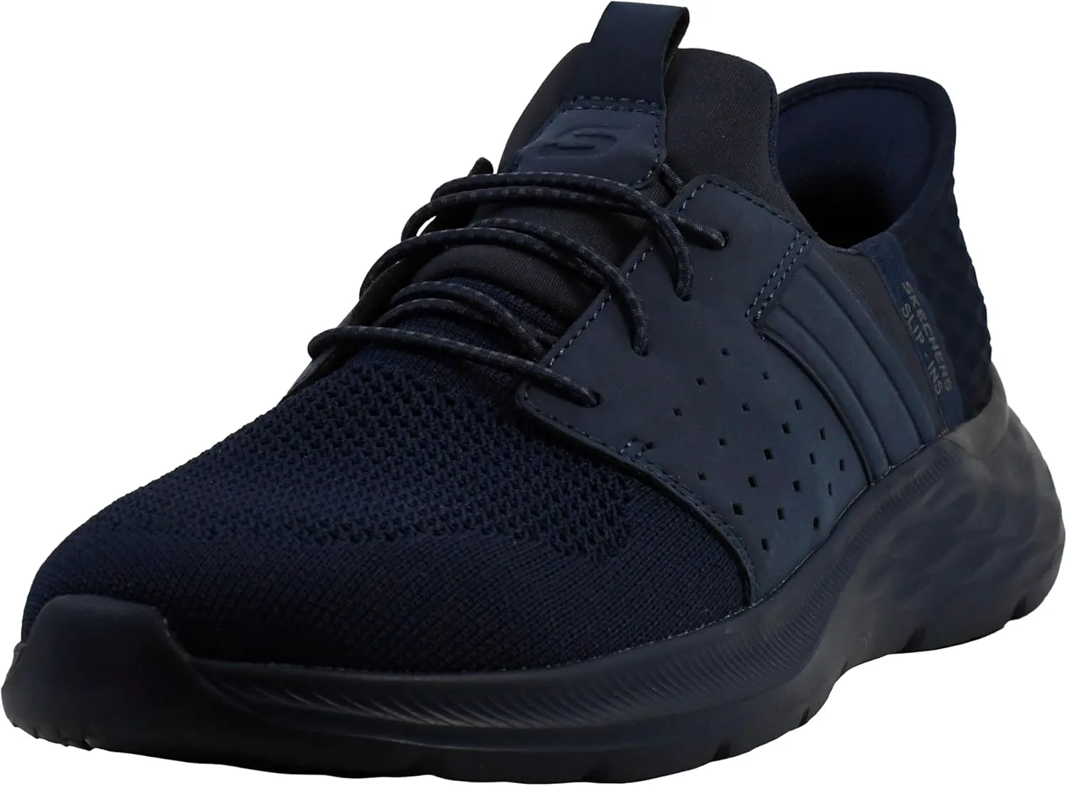 Мужские слипоны Skechers Streetwear Garner - Newick с низким профилем и шнуровкой на резинке, темно-синий