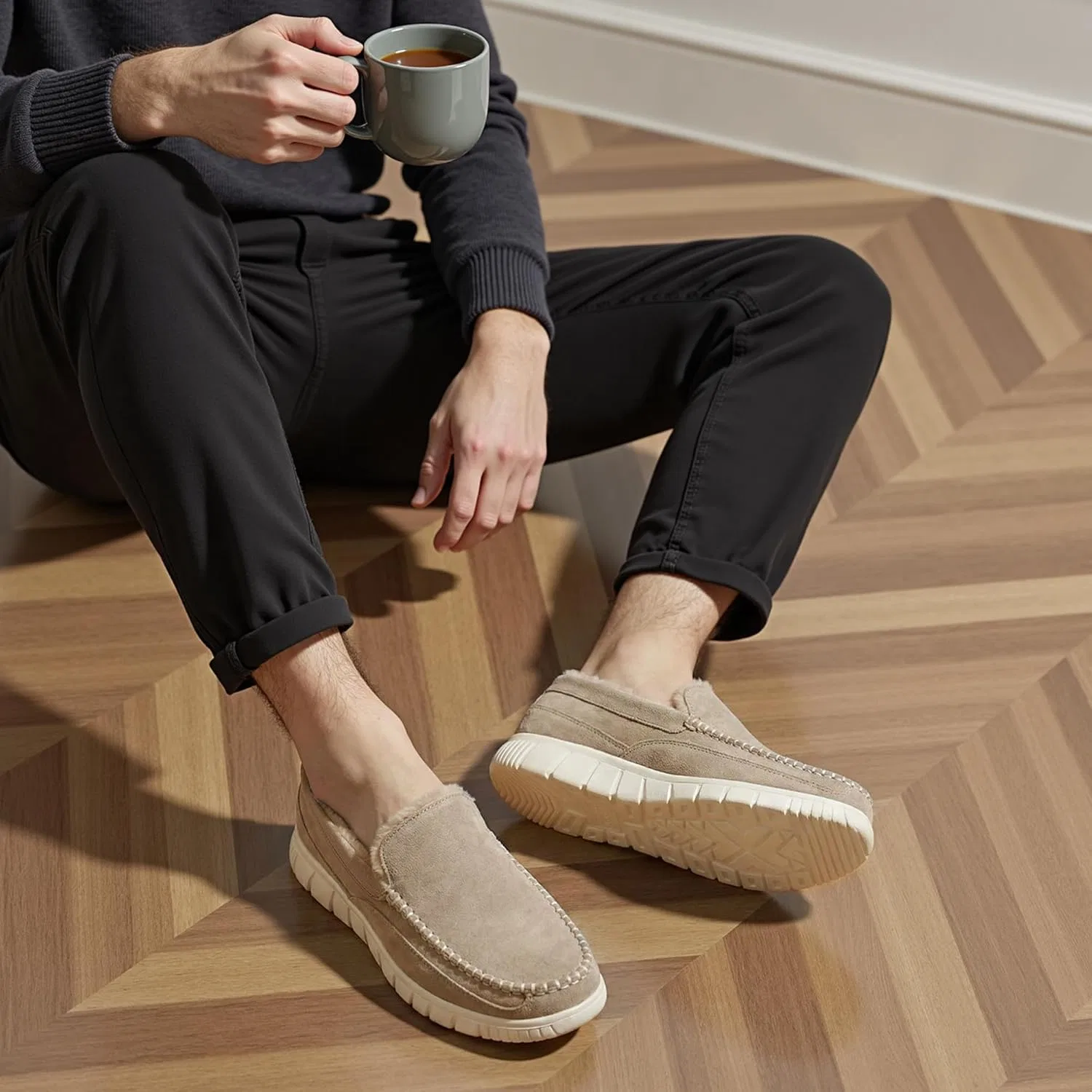 Слипоны с искусственным мехом, shoeslocker, Коричневый — фото 2