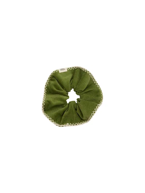 Шишон из вельвета Matcha, MAISON CREME, хлопок 100%, цвет хаки — фото 2