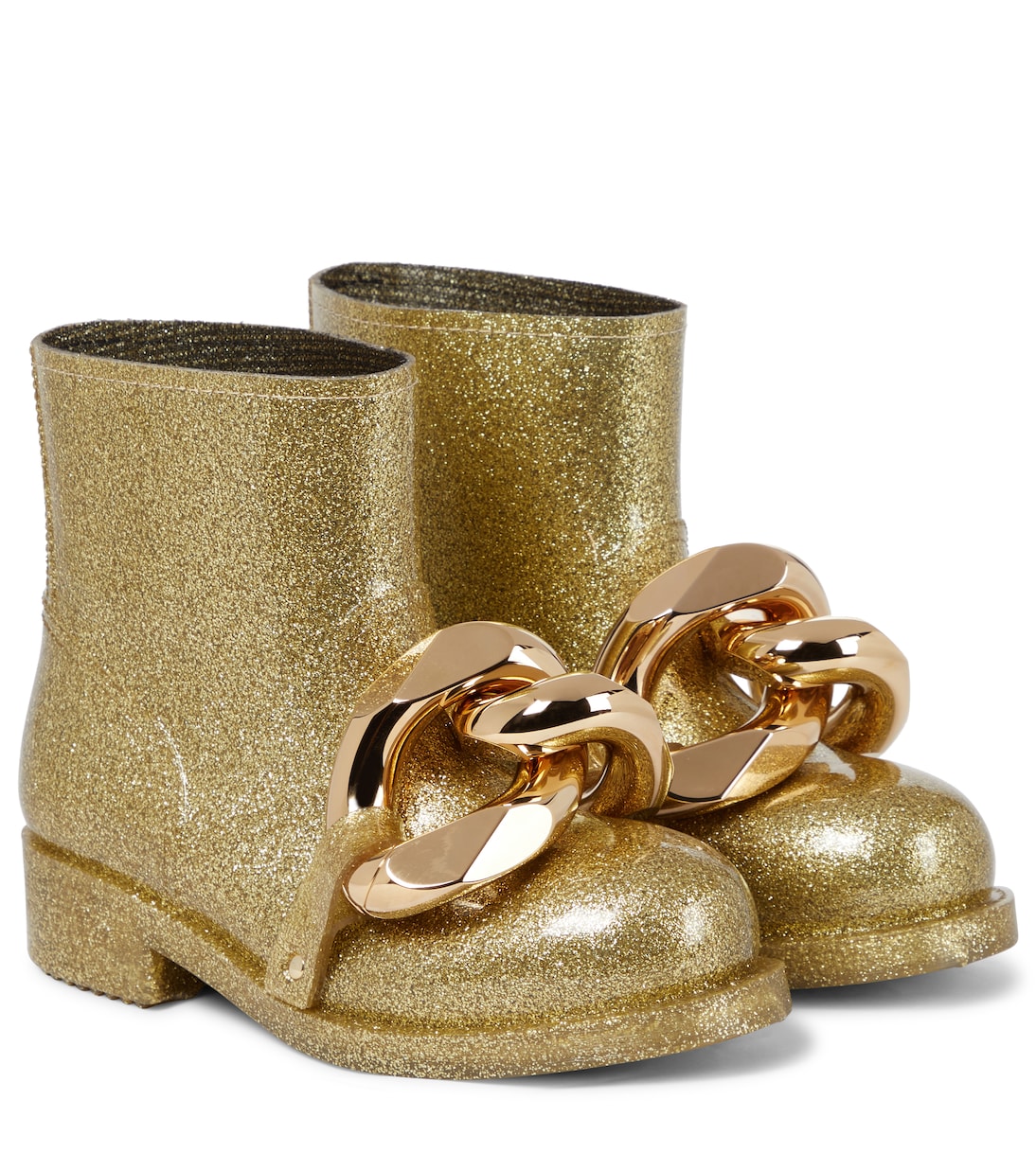 Ботильоны с цепочками и блестками JW Anderson, Light Gold
