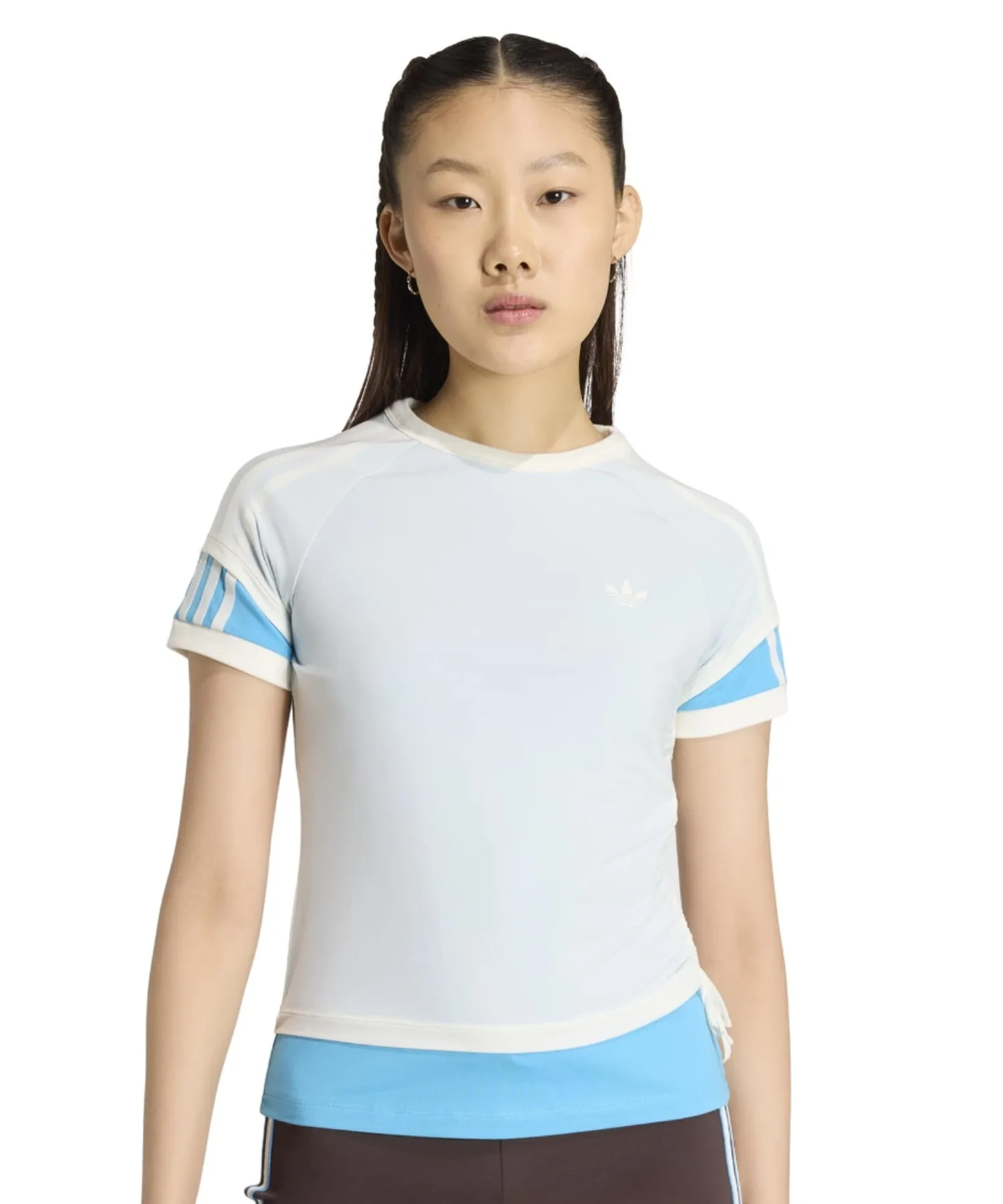 Женская футболка с двойным слоем adidas DOUBLE LAYERED CALI белая — фото 2