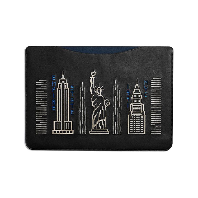 

COACH Кожаная сумка для ноутбука большая мужская черная