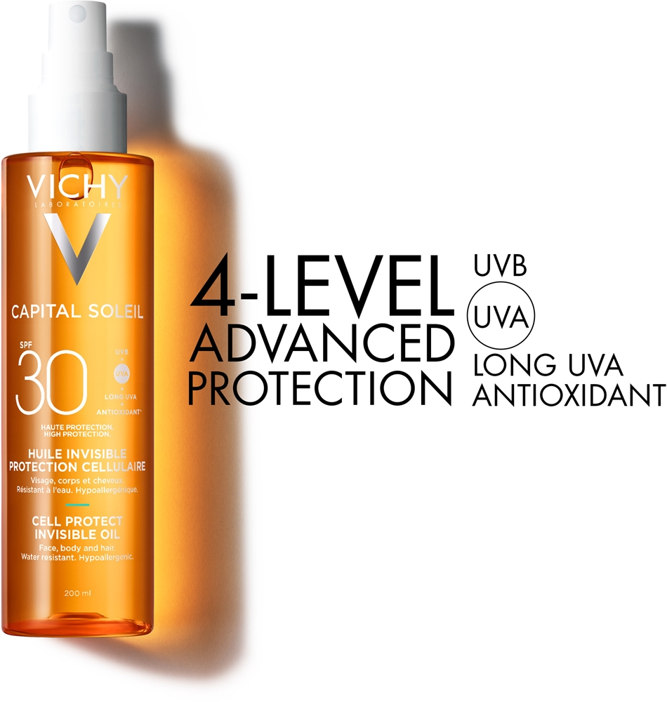 Capital Soleil Cell Protect Невидимое масло Защитное масло SPF 30 Vichy, 200 мл — фото 3