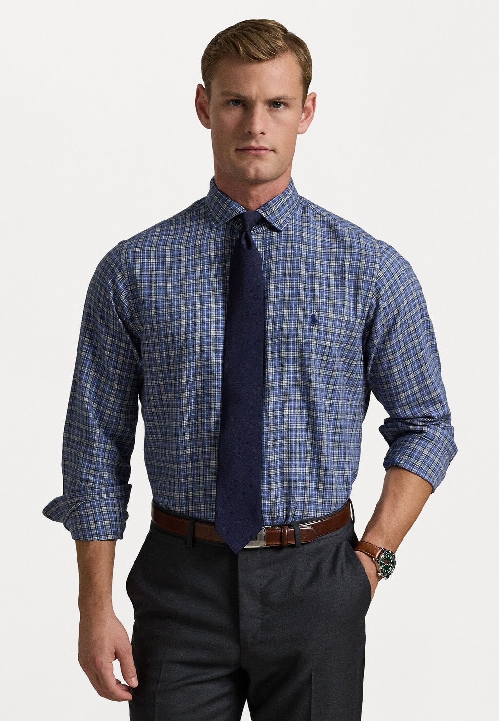 

Рубашка CUSTOM FIT PLAID TWILL SHIRT Polo Ralph Lauren, синий
