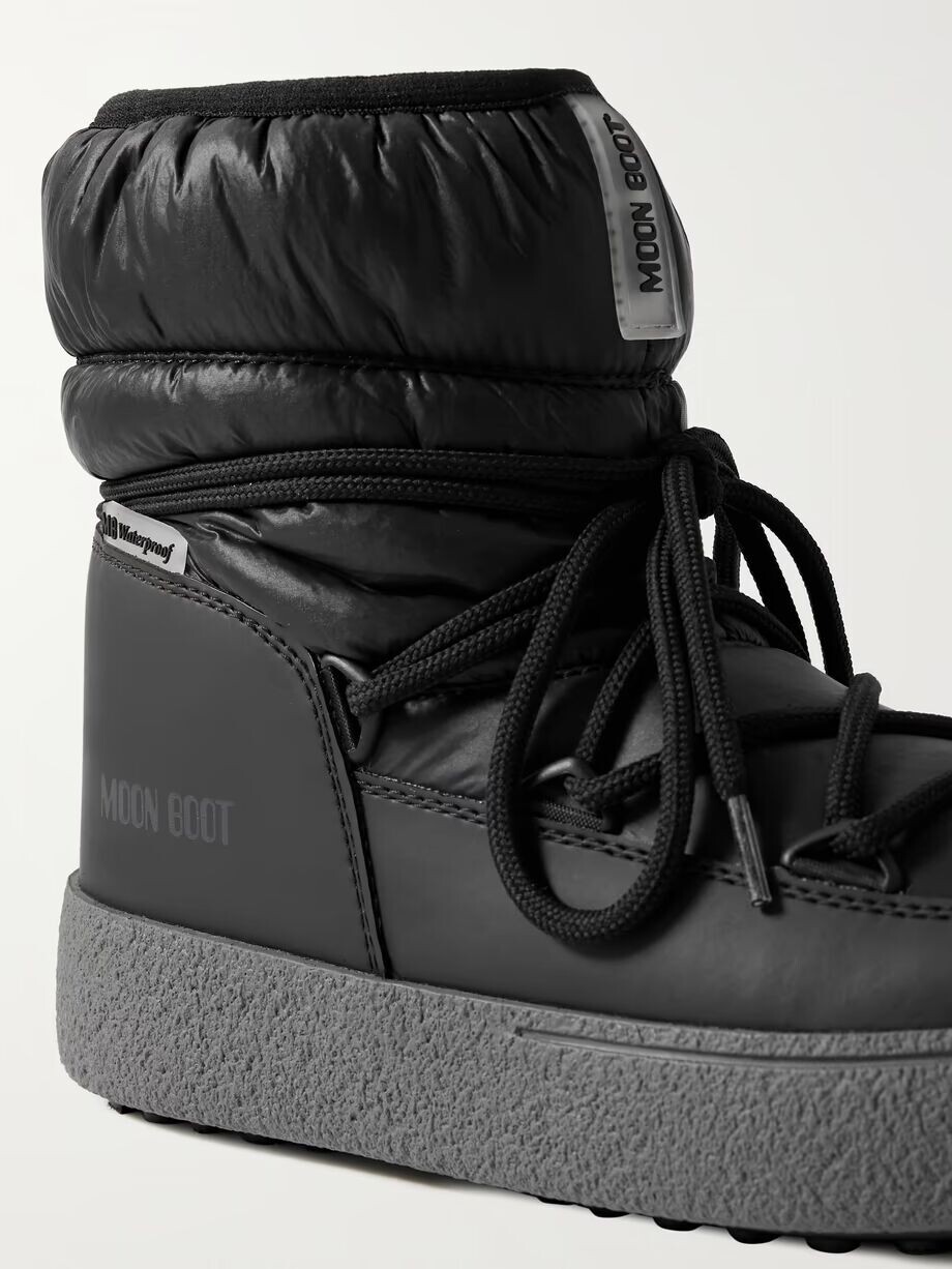 Стеганые зимние ботинки Moon Boot Ltrack из искусственной кожи, черный — фото 4