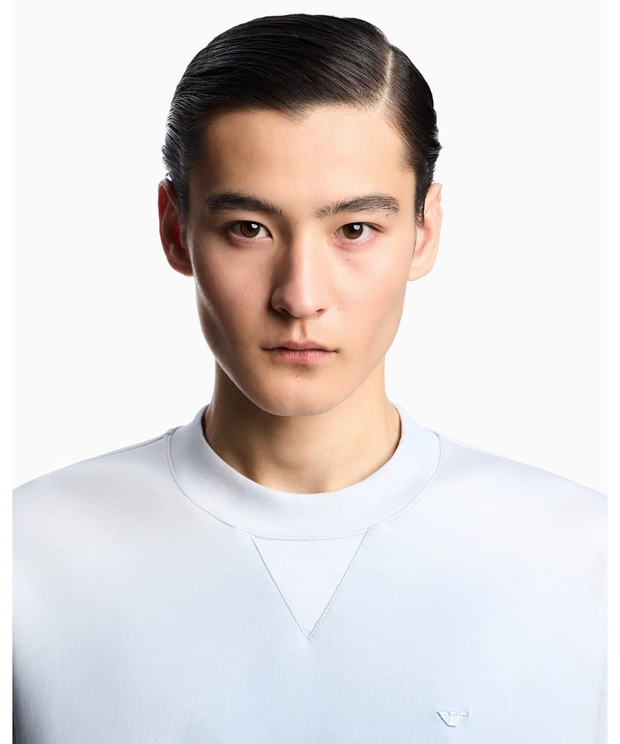 Свитшот оверсайз Emporio Armani из джерси с градиентом, аква — фото 4