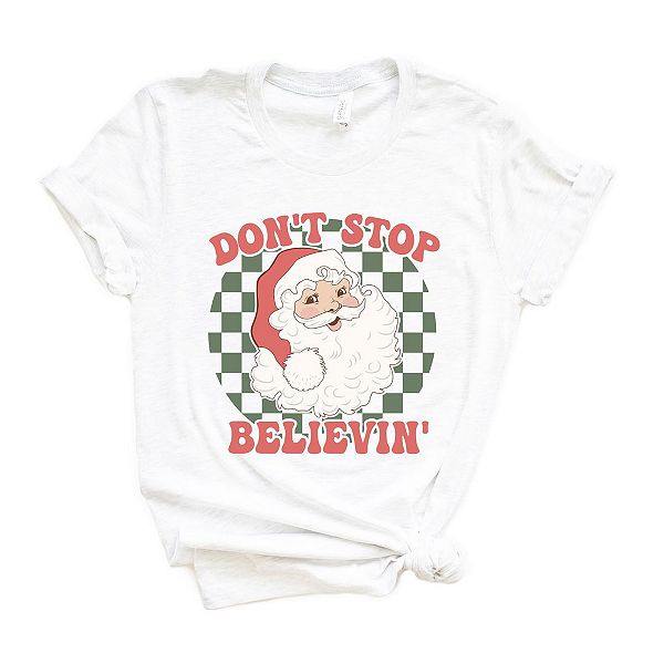 

Футболка с принтом Don't Stop Believin' Santa в клетку Simply Sage Market, White, Белый, Футболка с принтом Don't Stop Believin' Santa в клетку Simply Sage Market, White