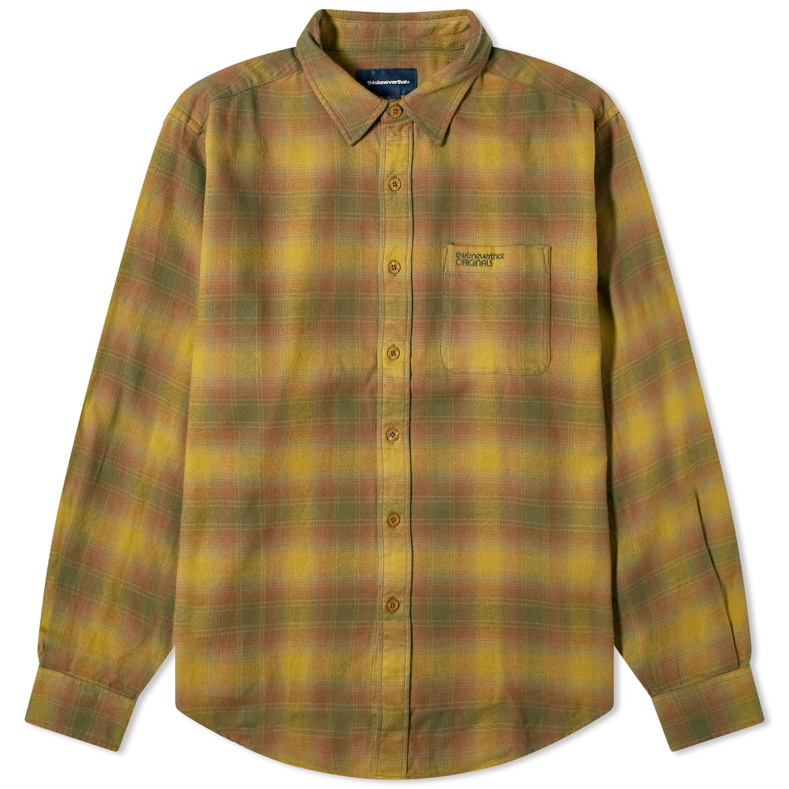 

Рубашка Thisisneverthat Flannel Check Shirt, цвет Olive