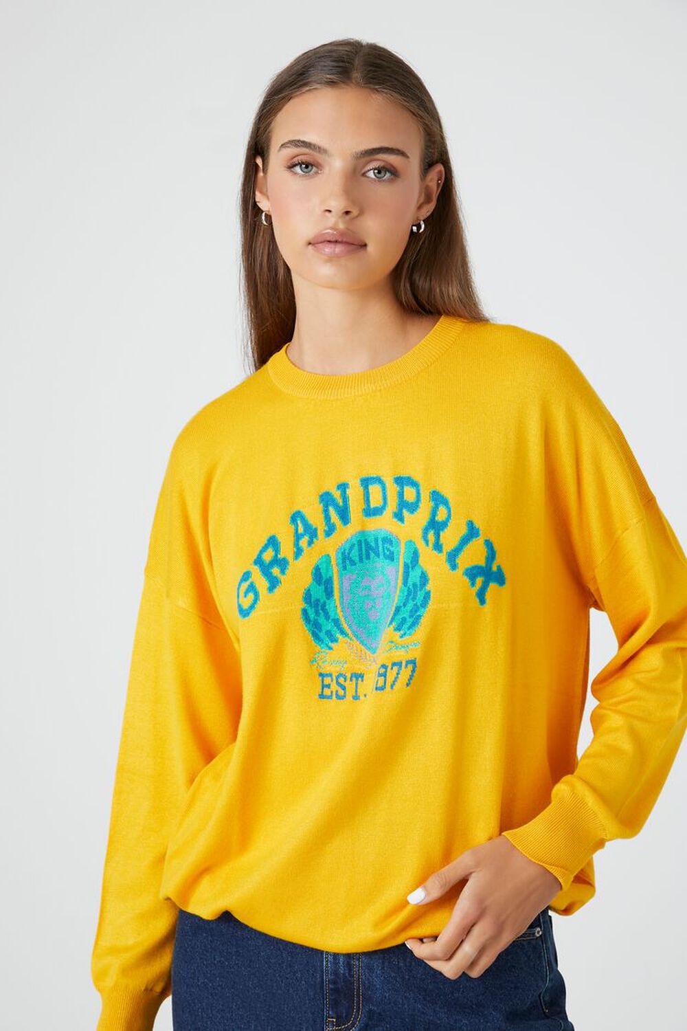 

Пуловер с графическим рисунком Grand Prix Forever 21