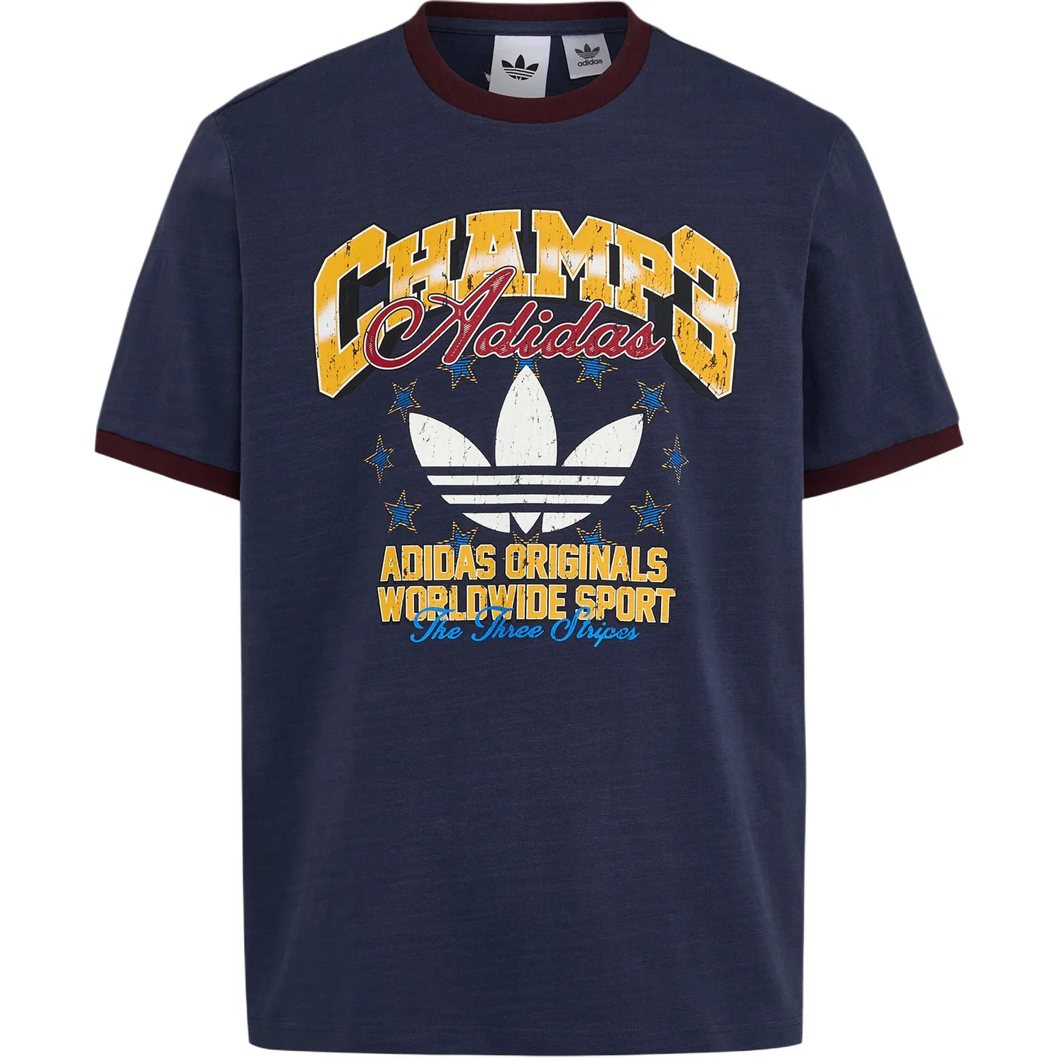 Футболка RINGER Adidas Originals темно-синяя