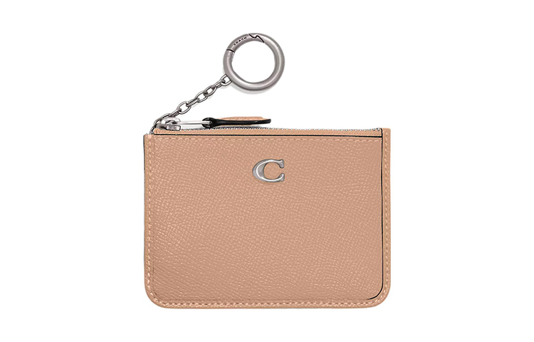 

COACH Мини-визитница из перфорированной кожи для женщин серебристый и светло-желтый