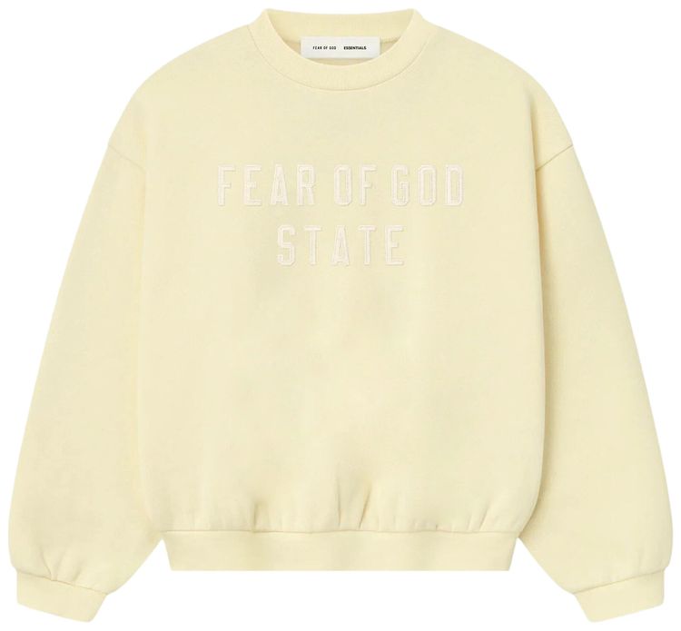 Детская флисовая толстовка с круглым вырезом Fear of God Essentials в стиле 90-х, желтый
