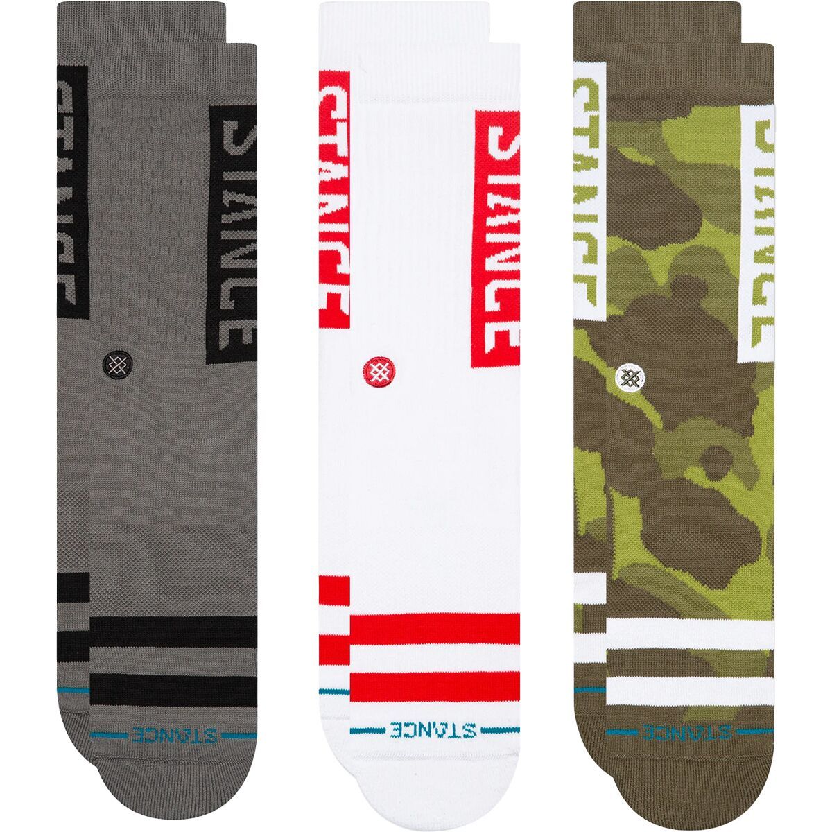

Оригинальные хлопковые носки - 3 пары Stance, цвет camo