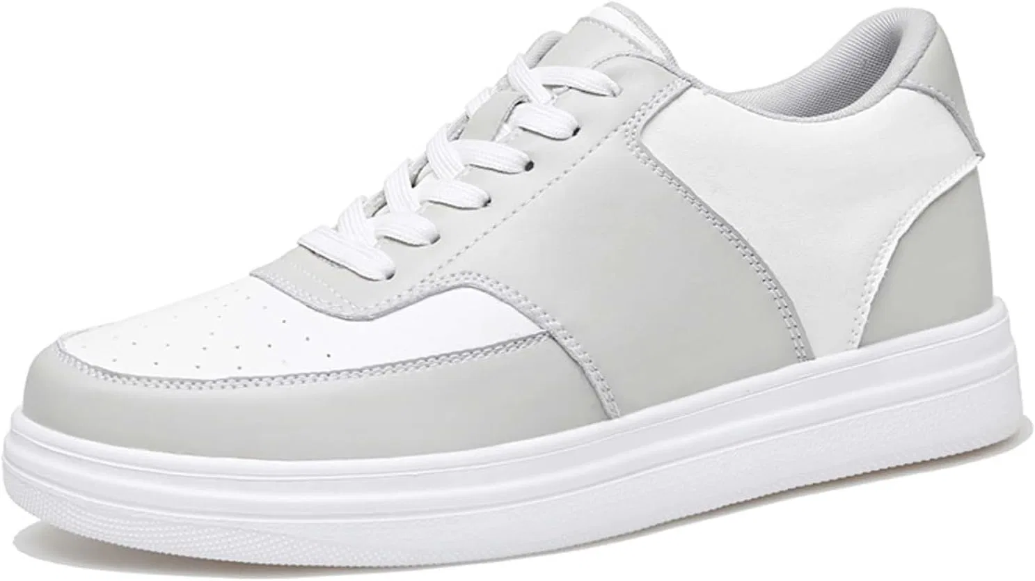Кроссовки Herren Schuhe 46 Bequeme Mit Dicker Ferse Für Den Alltag, Modische, Leichte Weiße Sneaker. Кроссовки Wasserdichte Schuhe Herren Schwarz 38 Jungen Damen Laufschuhe Mit Guter Dämpfung WVONIF, Grau