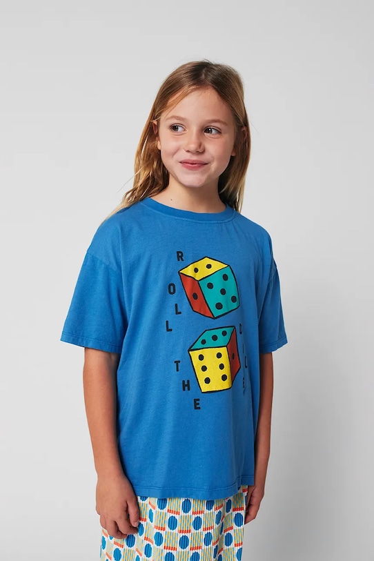 

Детская хлопковая футболка Roll The Dice Bobo Choses, синий