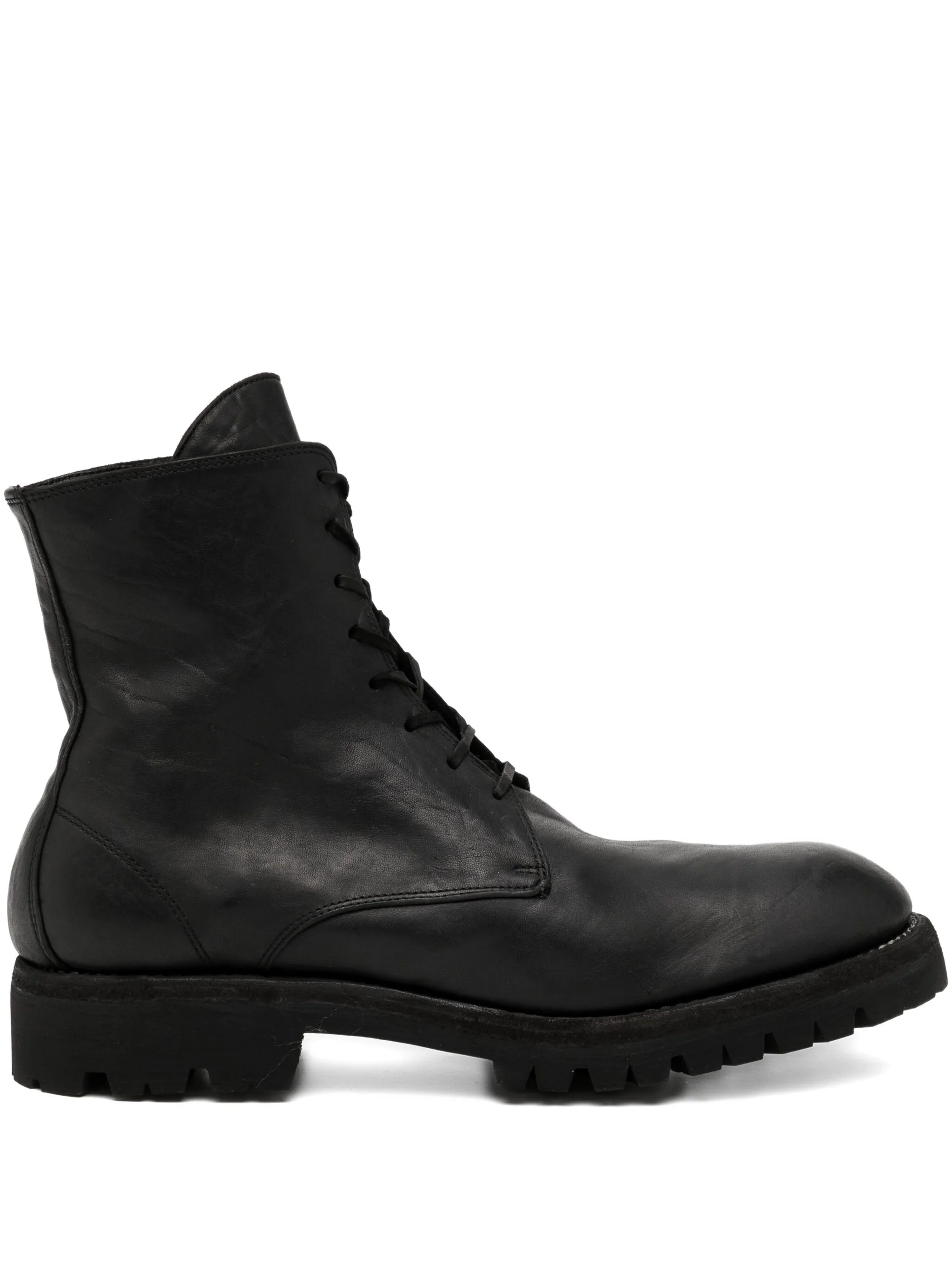 

Кожаные ботинки на шнуровке Guidi, черный