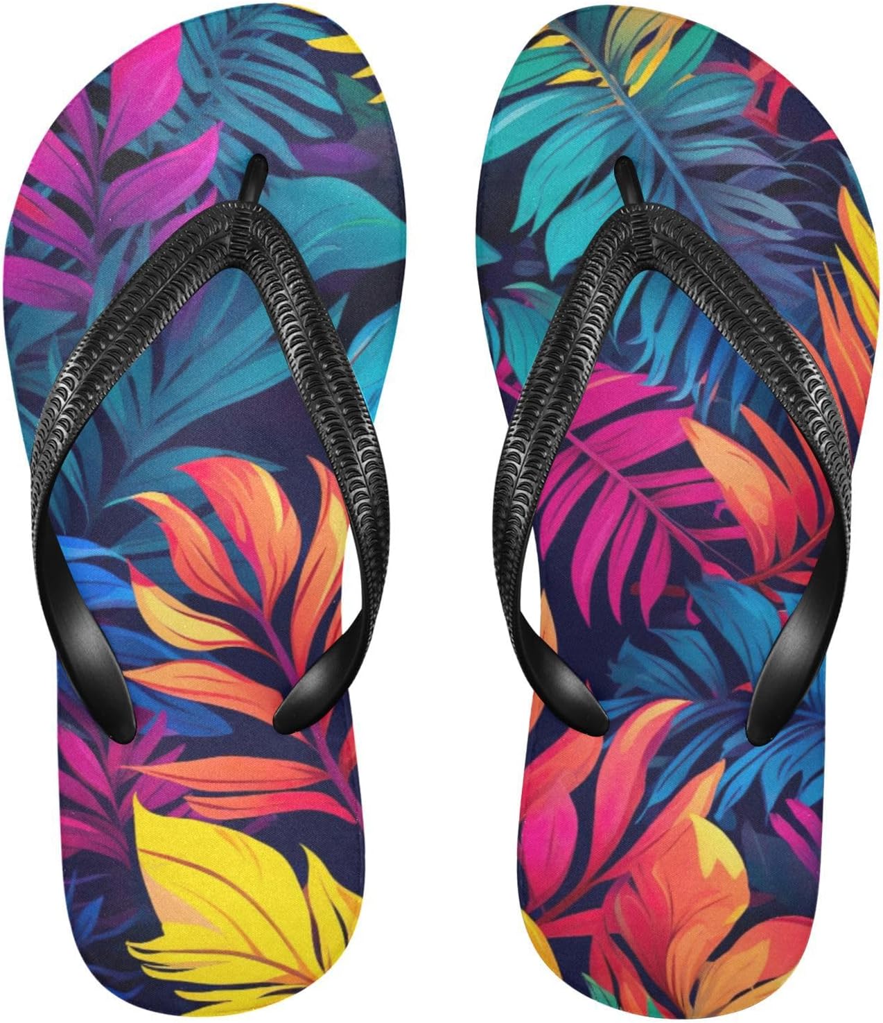 

Женские и мужские летние пляжные шлепанцы Palm Leaf с тропическим дизайном, для душа Kfbe, Rainbow Leaf