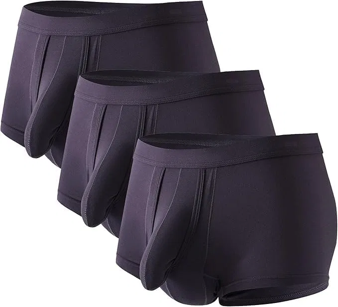 Трусы боксеры, раздельные, Mens Dual Pouch, Dark Grey