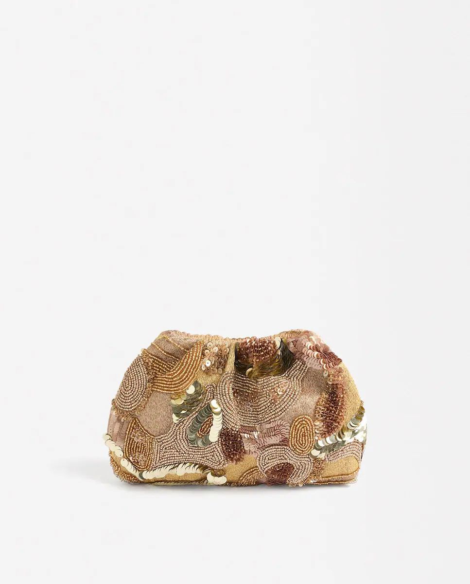 

Сумка для вечеринок трансформируется в сумку через плечо с пайетками и магнитной застежкой Parfois, золотой