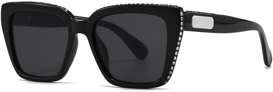 

Роскошные солнцезащитные очки для женщин и мужчин, модные винтажные солнцезащитные очки в стиле панк, защита от ультрафиолета UV400, кристальные линзы HVTVTLA, Black Black