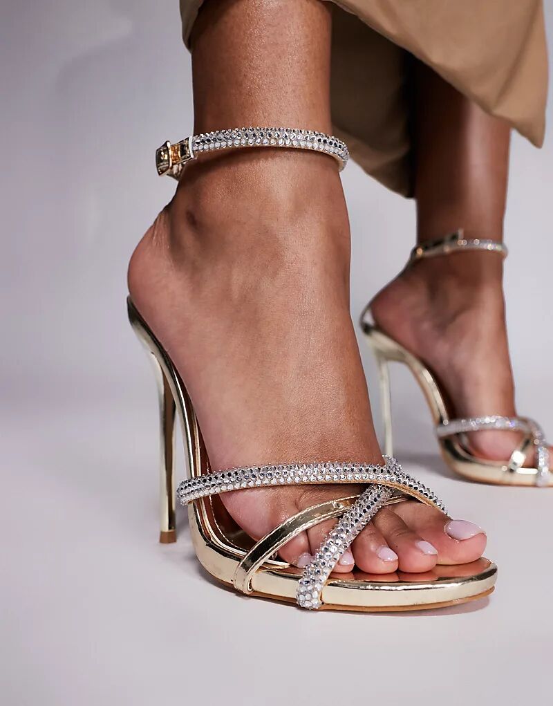 Босоножки на каблуке Simmi London Solar с декором из серебра и золота Simmi Shoes — фото 3