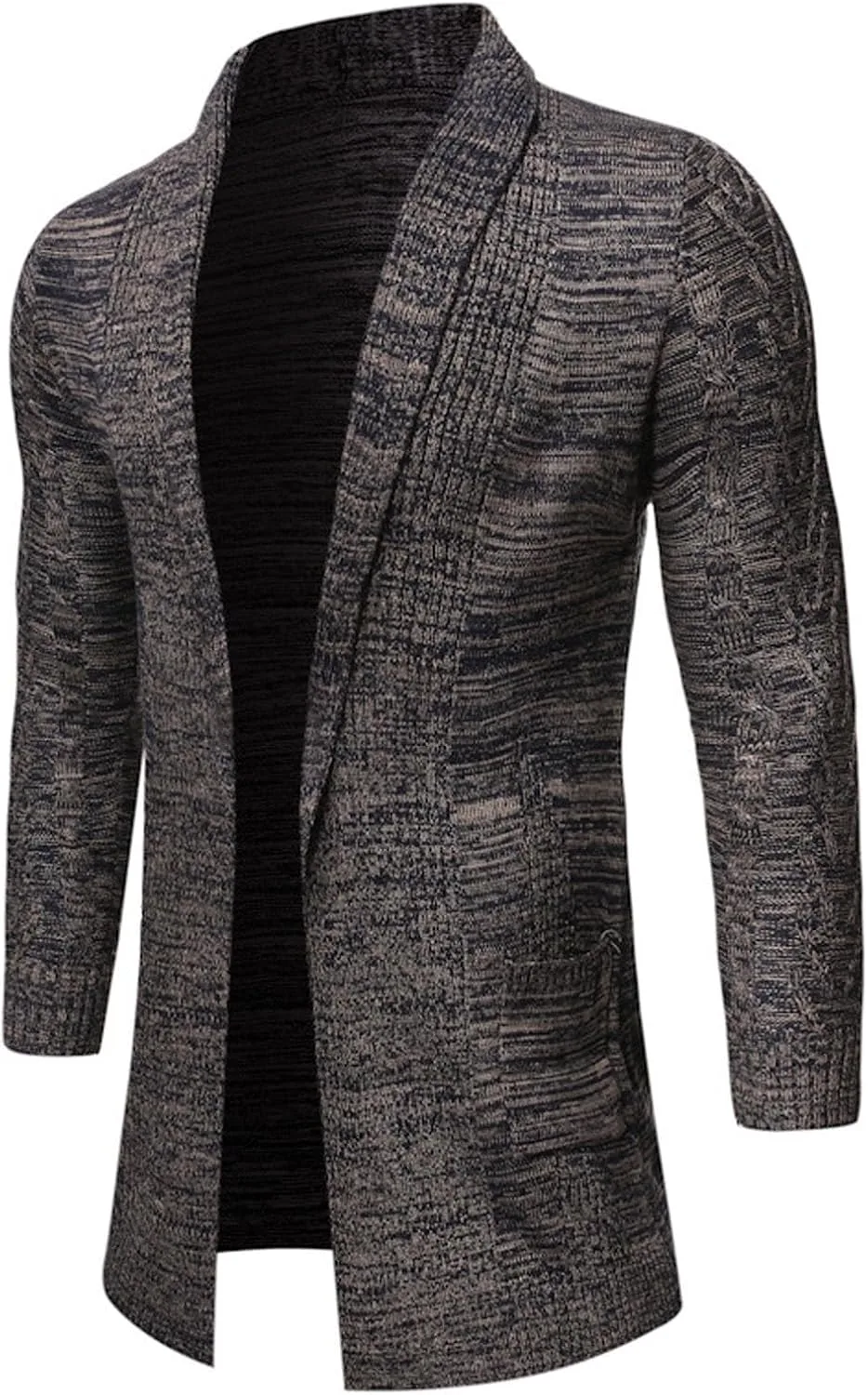 

Мужской кардиган с шалью воротником, slim fit, кабельная вязка