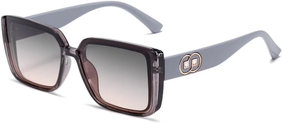 

Модные винтажные квадратные солнцезащитные очки для женщин, увеличенного размера, роскошные очки с защитой от УФ-излучения UV400, WTY222, серые, один размер LVTFCO, Wty222 Grey