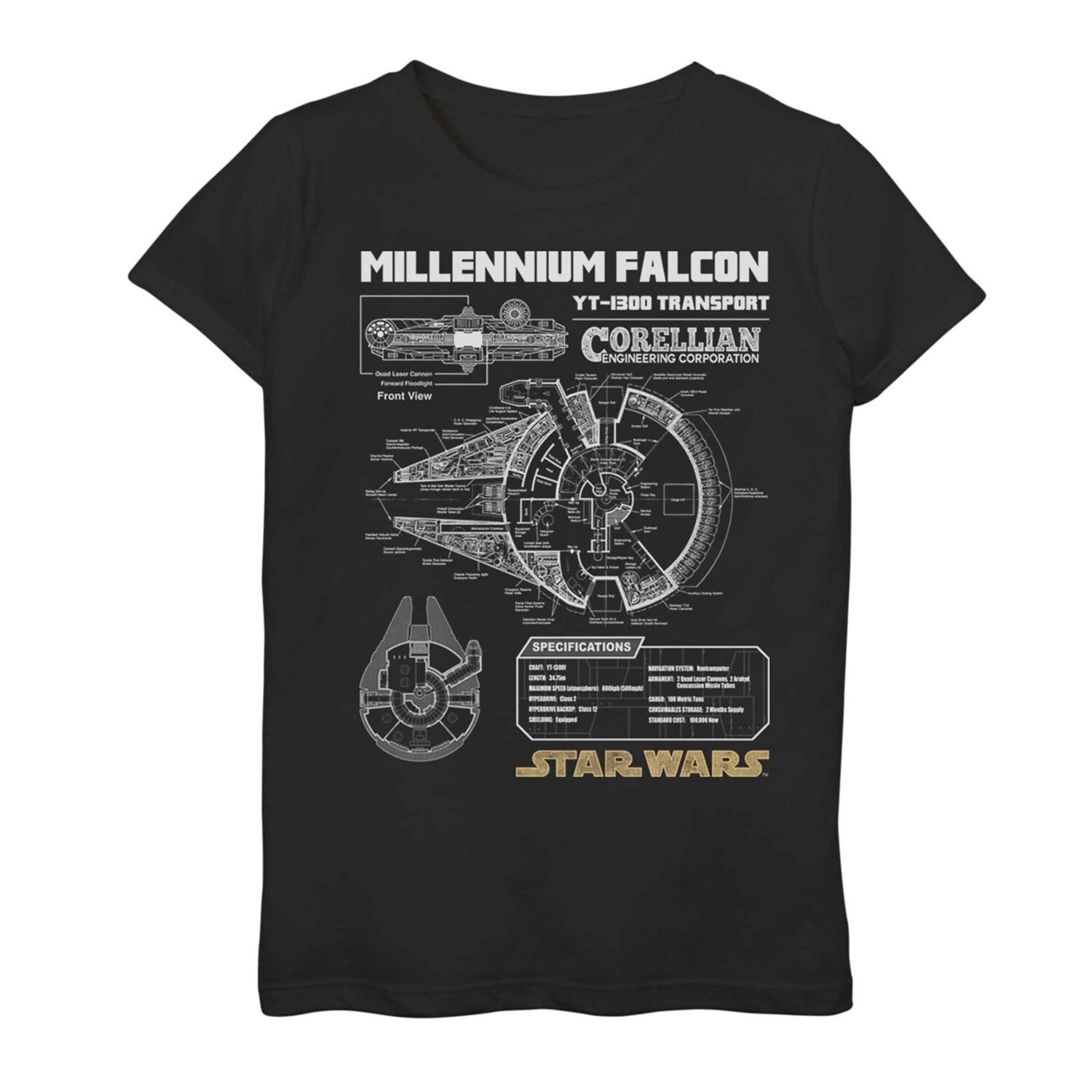 

Футболка с рисунком «Сокол тысячелетия» для девочек 7–16 лет Licensed Character