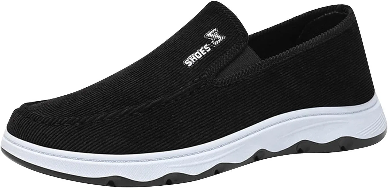 Мужские повседневные туфли-лоферы Breathable Soft Sole Loafers Cloth Shoes, Black