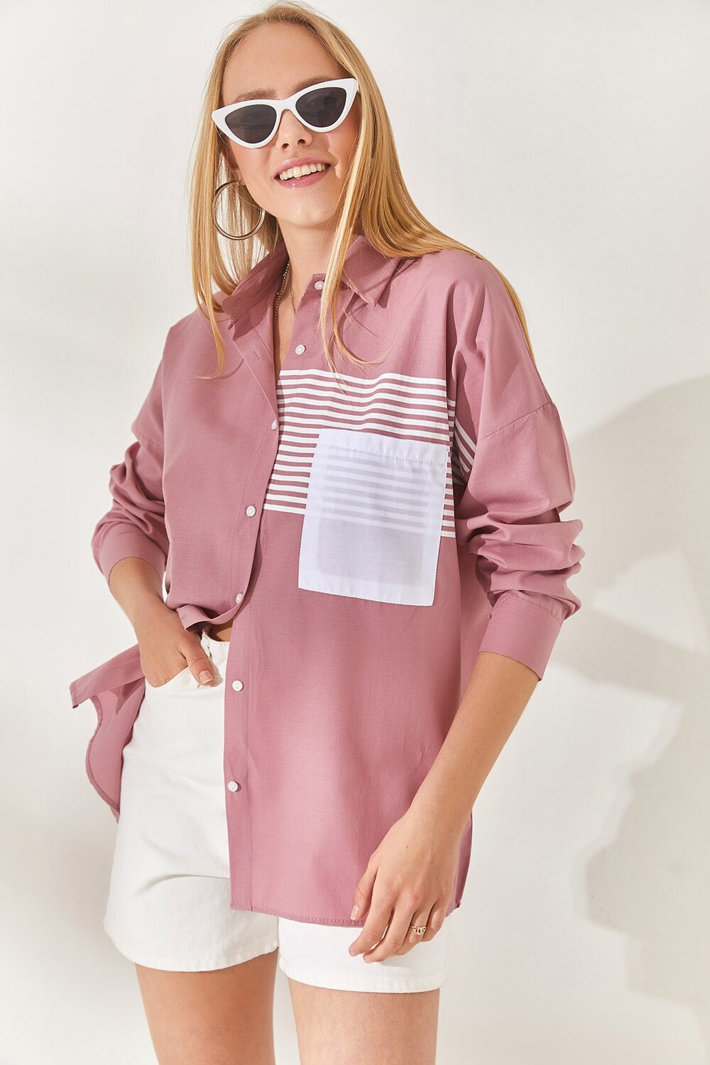 

Рубашка - Розовая - Oversize Olalook, розовый