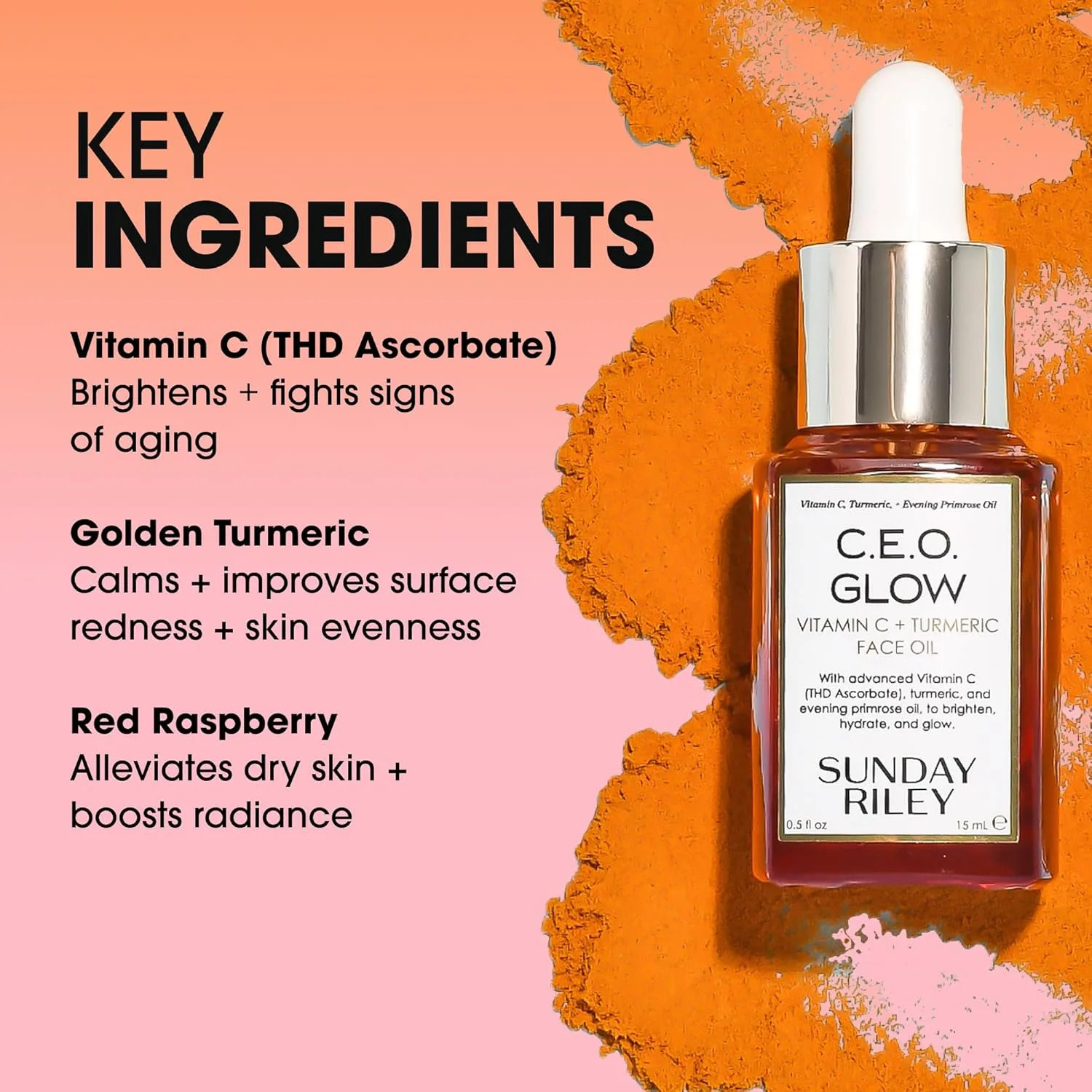 Масло для лица Sunday Riley — CEO Glow с витамином С и куркумой ( .), Red, 14.8 мл — фото 4