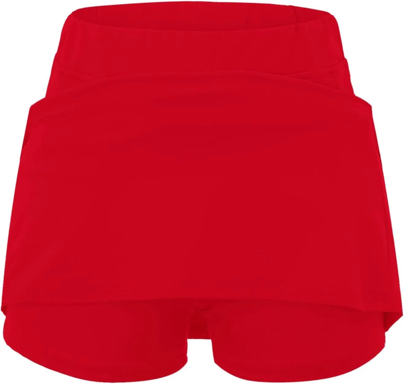 Спортивная юбка-шорты с карманами, высокая талия, Cotton и Spandex, A012red — фото 4