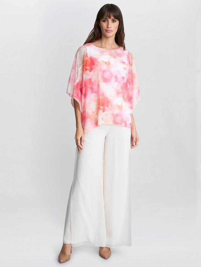 

Топ Evie с короткими рукавами и абстрактным цветочным принтом Gina Bacconi, Multi