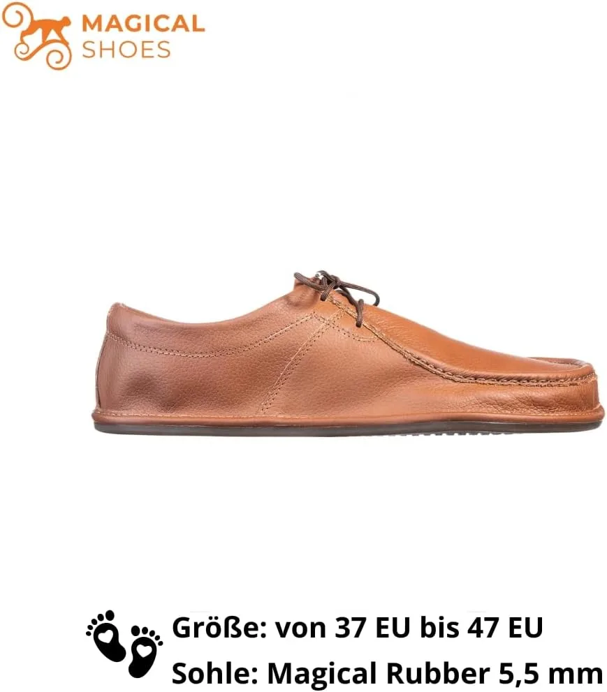 Мокасины Magical Shoes мужские и женские, кожаные лоферы для прогулок, минималистичные низкие туфли, сверхлегкие, нуровке, дышащие, туфли для ходьбы босиком, мокасины, Cameron, коричневый — фото 3