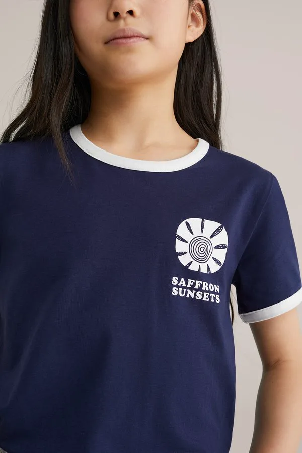 Футболка с принтом We Fashion, Navy Blue — фото 4