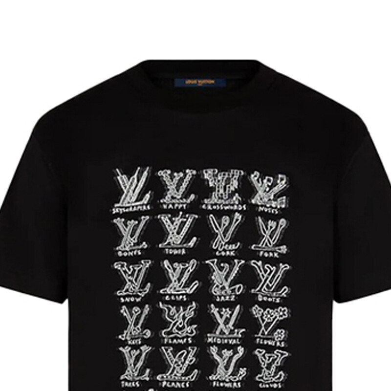 Футболка мужская Louis Vuitton with Logo, черный — фото 4