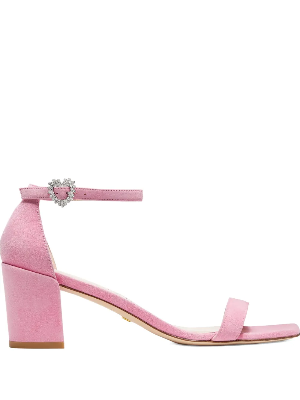 Босоножки Simple Heart с украшением в виде кристаллического сердца Stuart Weitzman, розовый