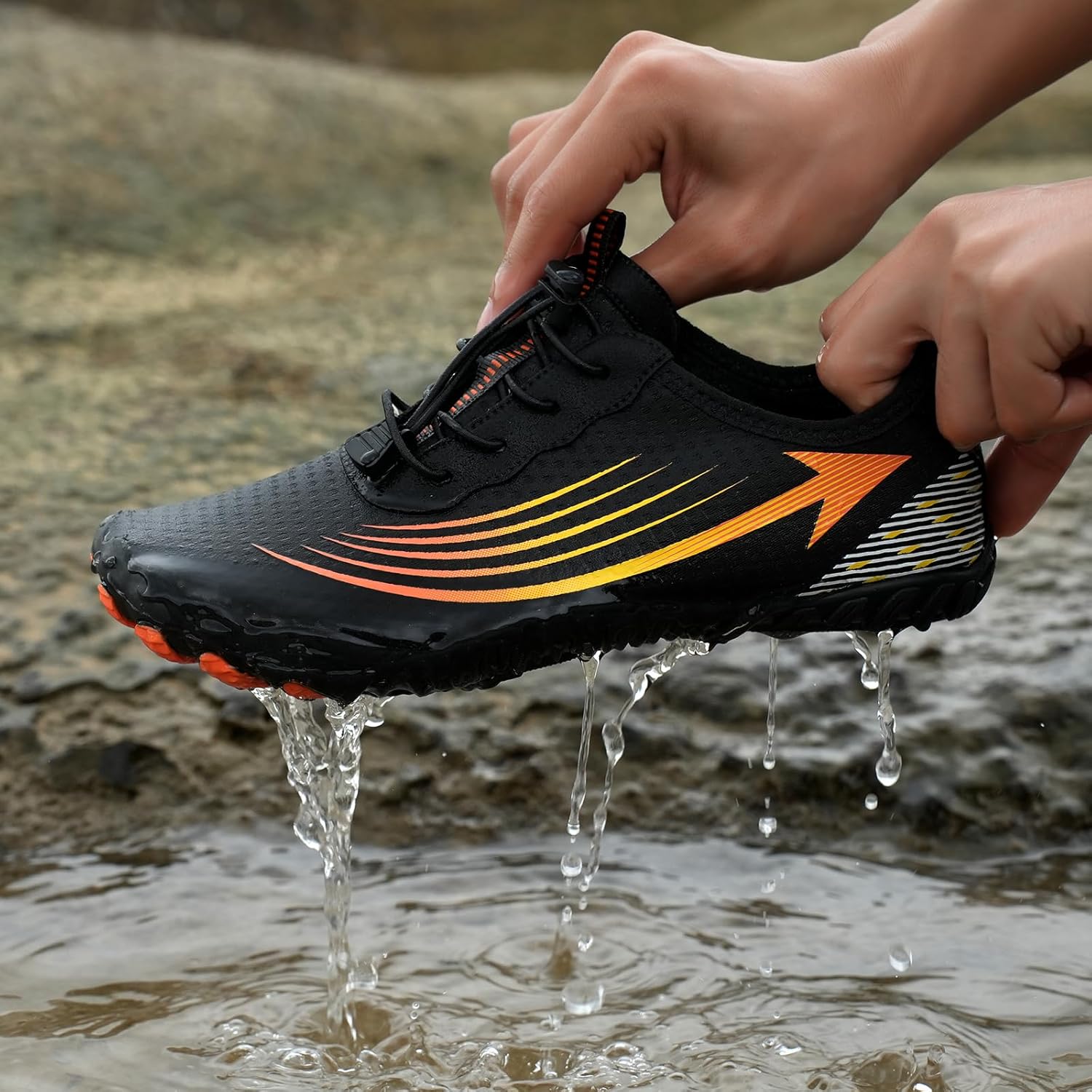 Кроссовки, Pro Barefoot с широкой носочной частью для походов, прогулок, здоровые и нескользящие легкие дышащие кроссовки унисекс Kvotuu, черный — фото 2