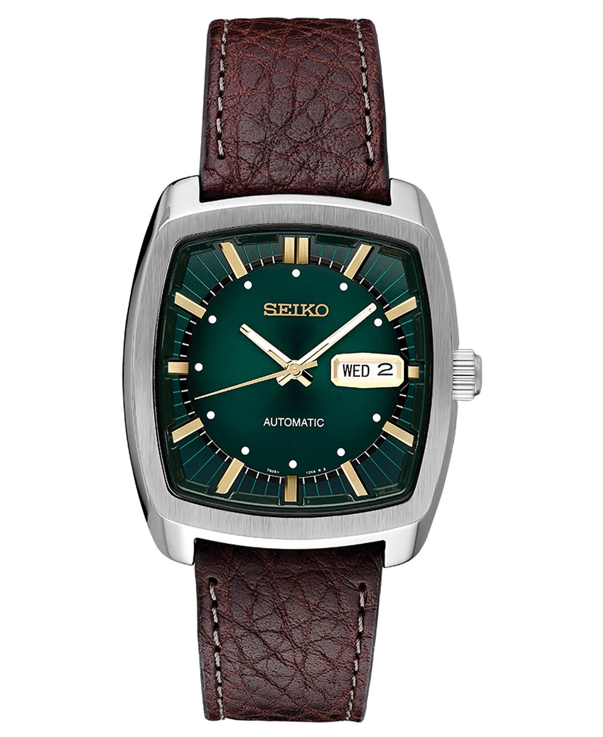 

Мужские автоматические часы Recraft с коричневым кожаным ремешком, 40 мм Seiko