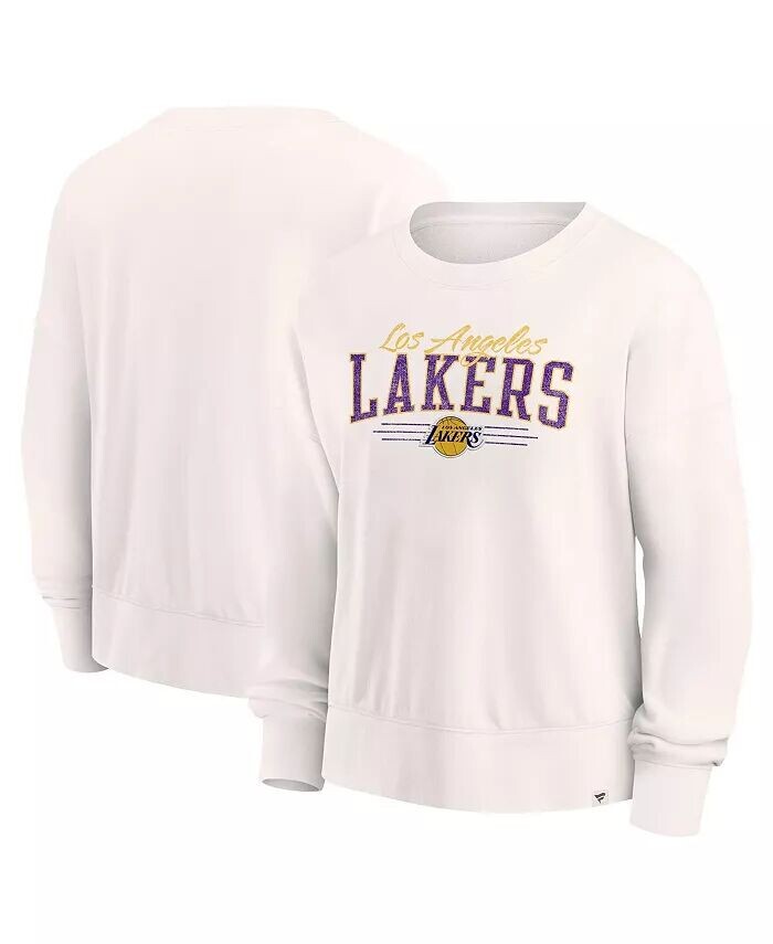 

Женский пуловер кремового цвета с потертостями Los Angeles Lakers Close the Game Толстовка Fanatics, слоновая кость/кремовый