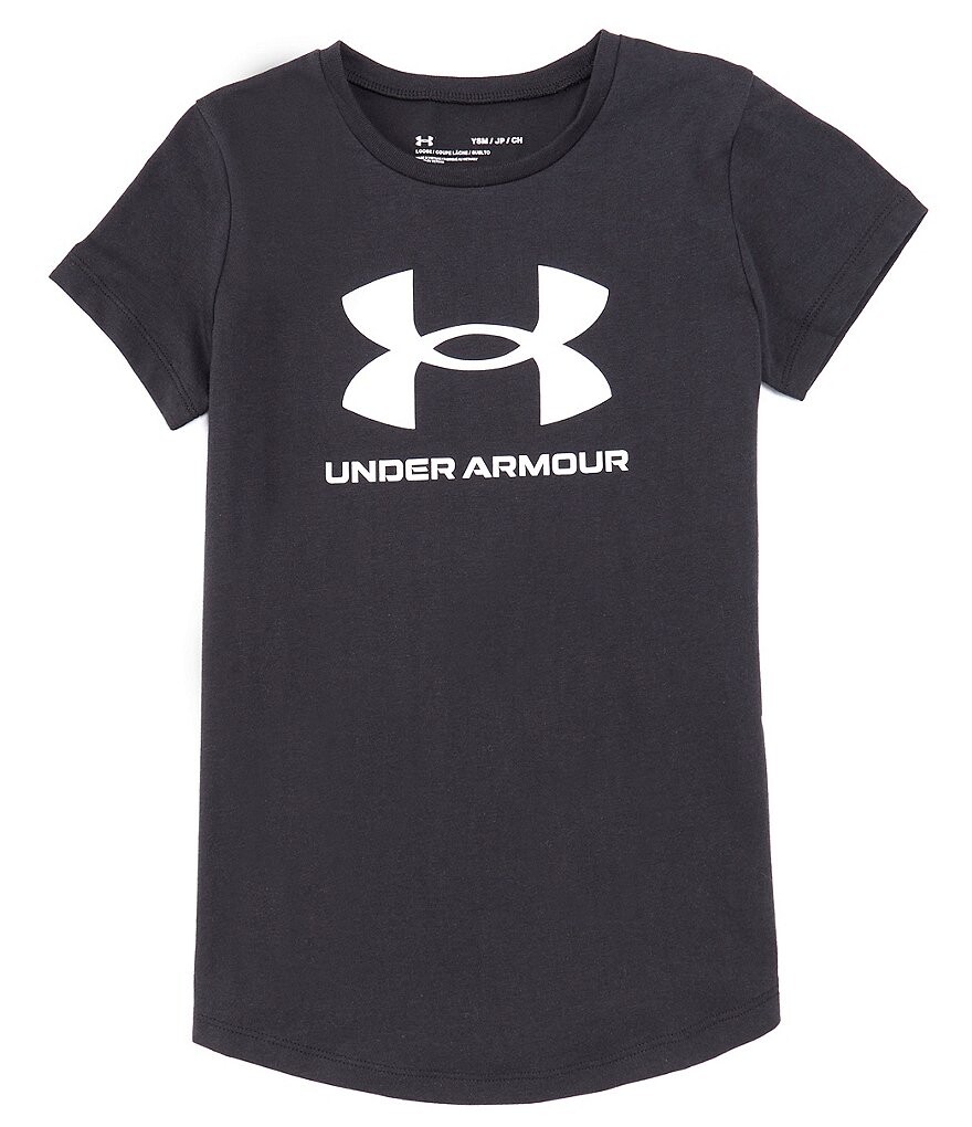 

Футболка с короткими рукавами и логотипом в спортивном стиле Under Armour Big Girls 7–16 UA, черный