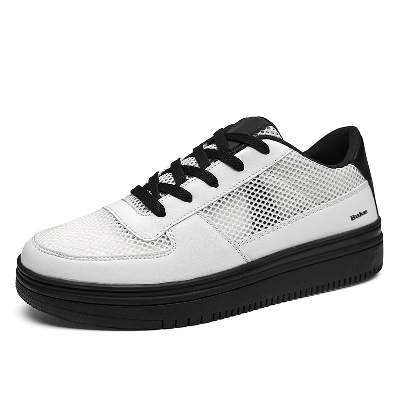 

Нескользящие износостойкие низкие мужские кроссовки BAKE, White Black