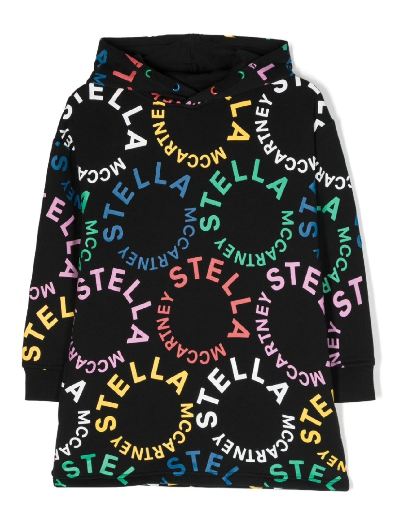 

Stella McCartney Kids платье с капюшоном и логотипом, черный