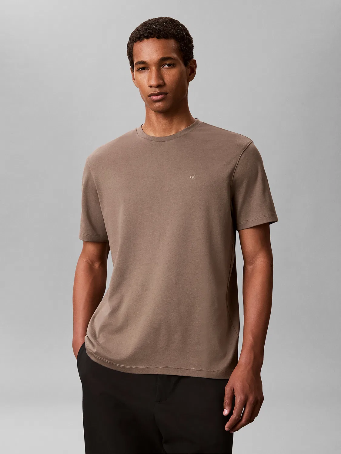 Рубашка Calvin Klein Supima коричневого цвета — фото 2