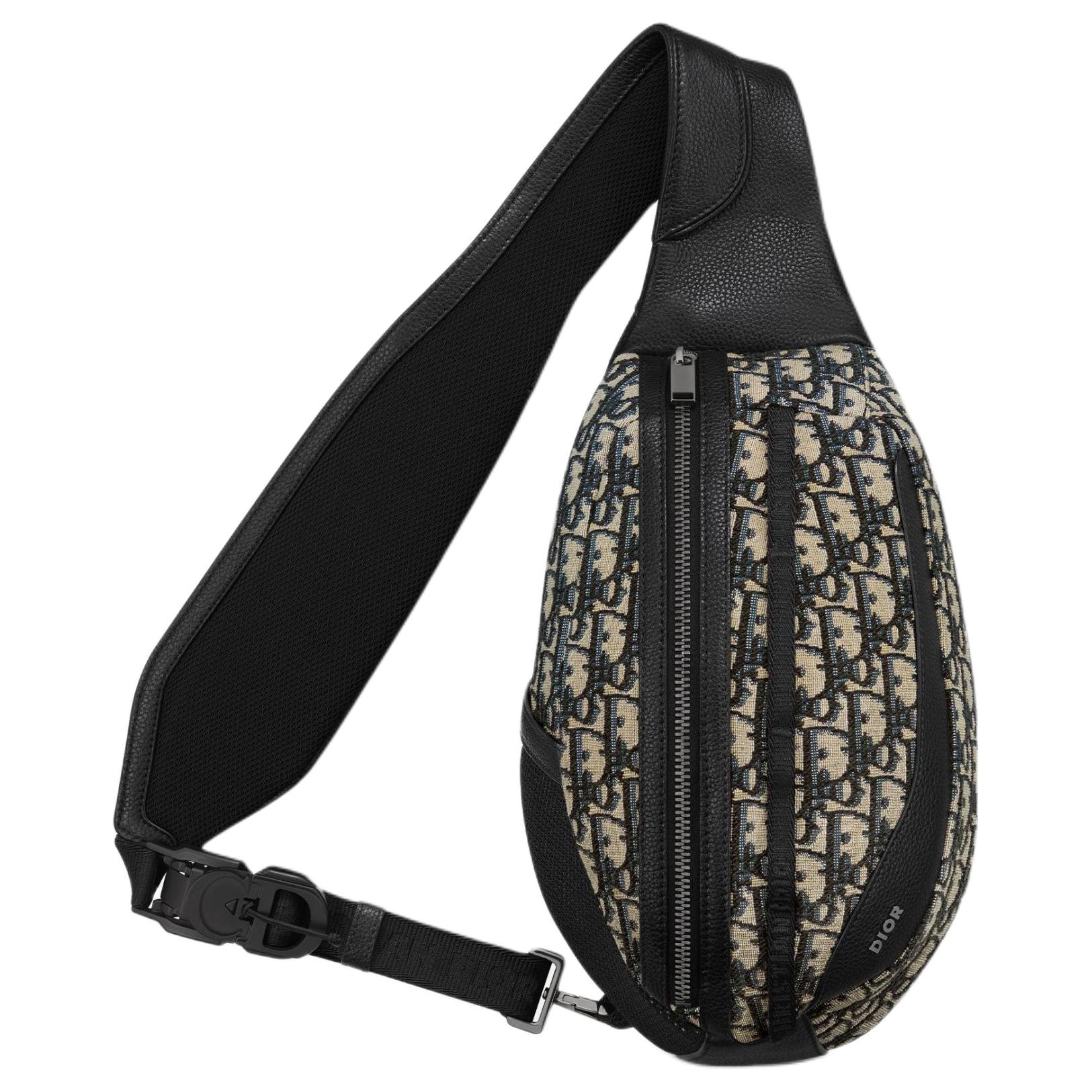 

DIOR Сумка через плечо из зернистой телячьей кожи бежево-белая